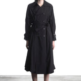 Yohji Yamamoto Damen Nylon Trench Coat schwarz