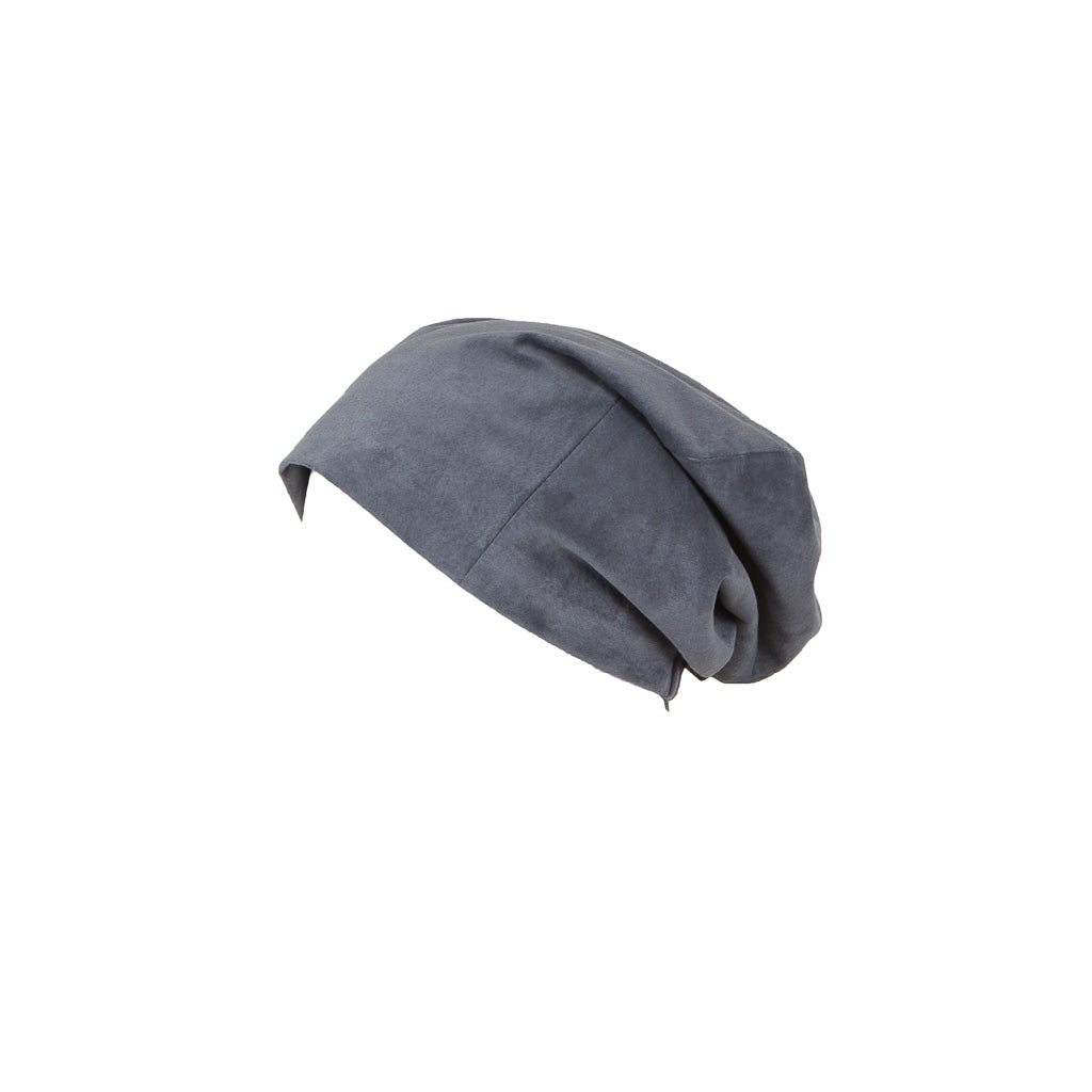 Lonnet Veloursleder Mütze Beanie grau 