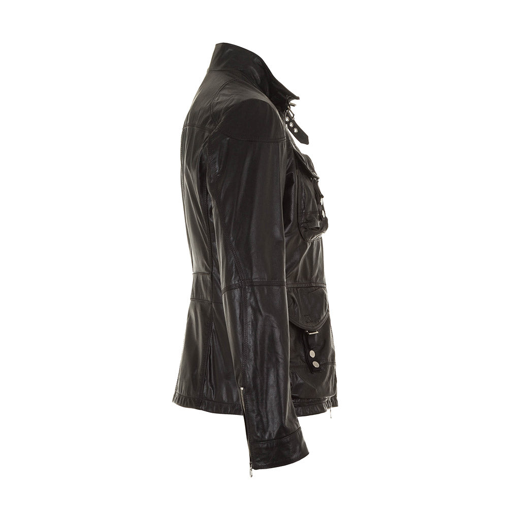 Peuterey Leder Jacke FIR15 schwarz