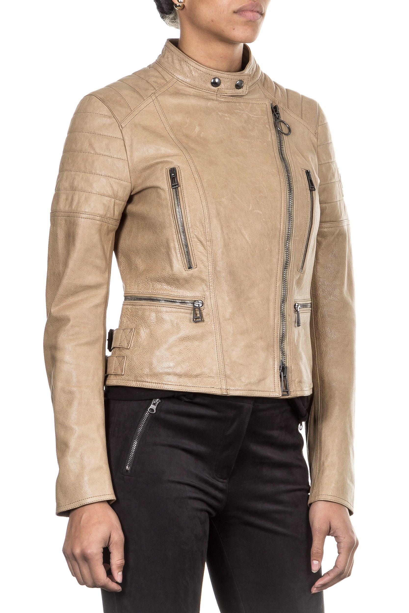 Belstaff Damen Leder Jacke ENDRICK sand