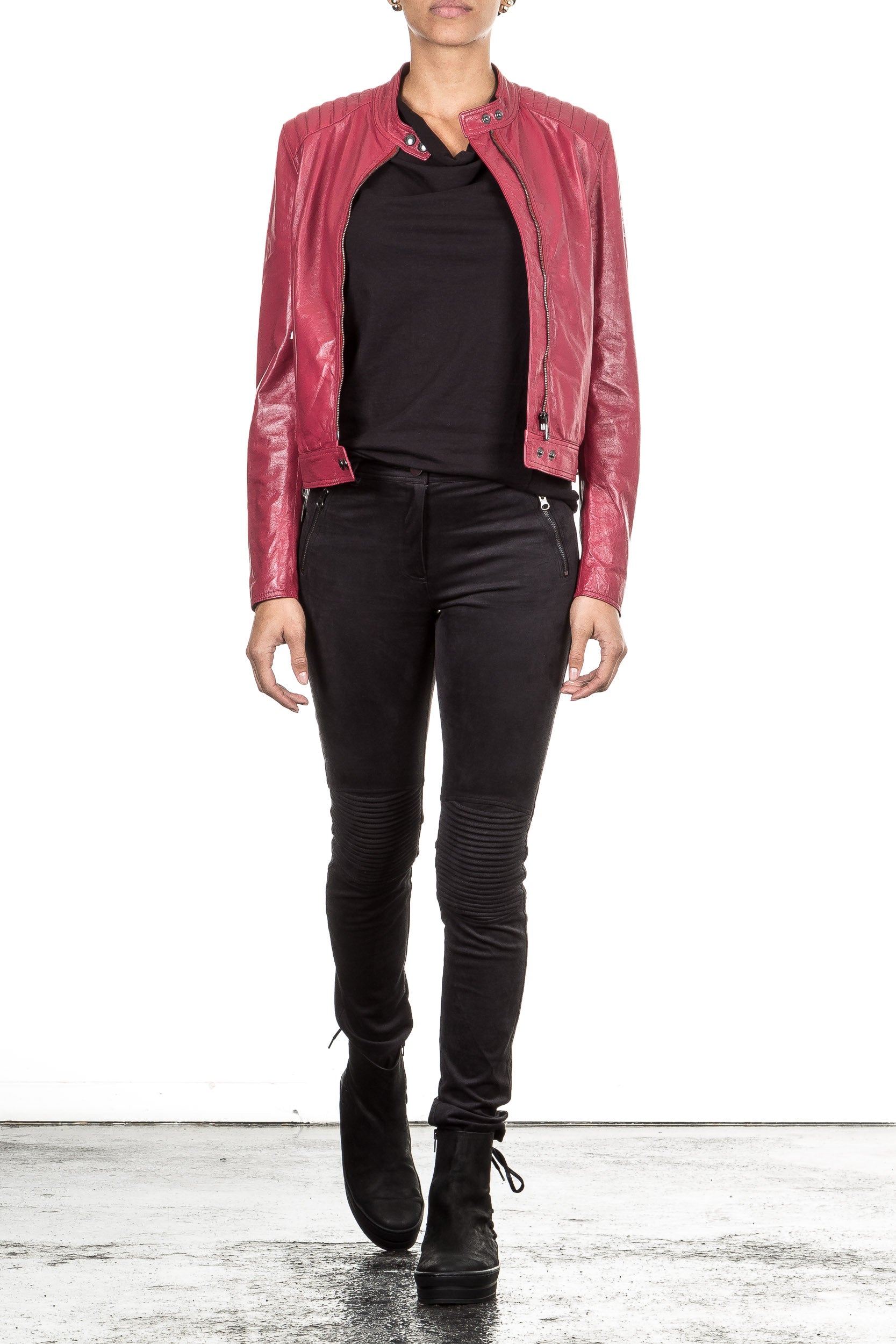 Belstaff Lederjacke SAXBY CAFE RACER rot