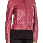 Belstaff Lederjacke SAXBY CAFE RACER rot