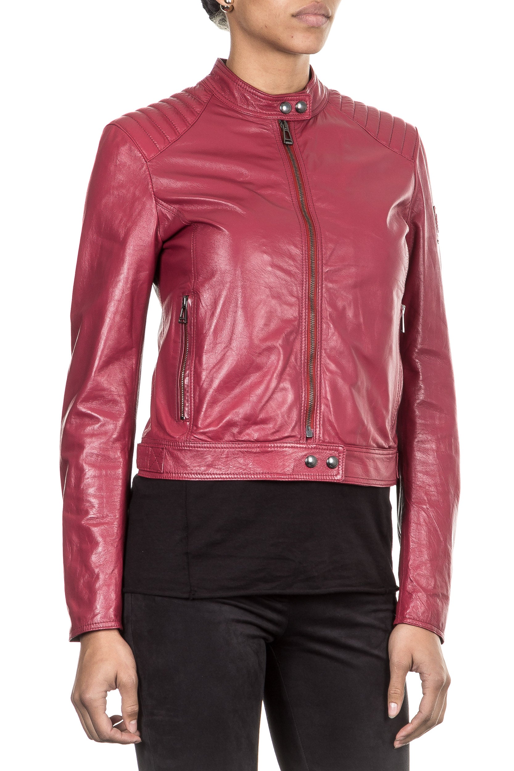 Belstaff Lederjacke SAXBY CAFE RACER rot