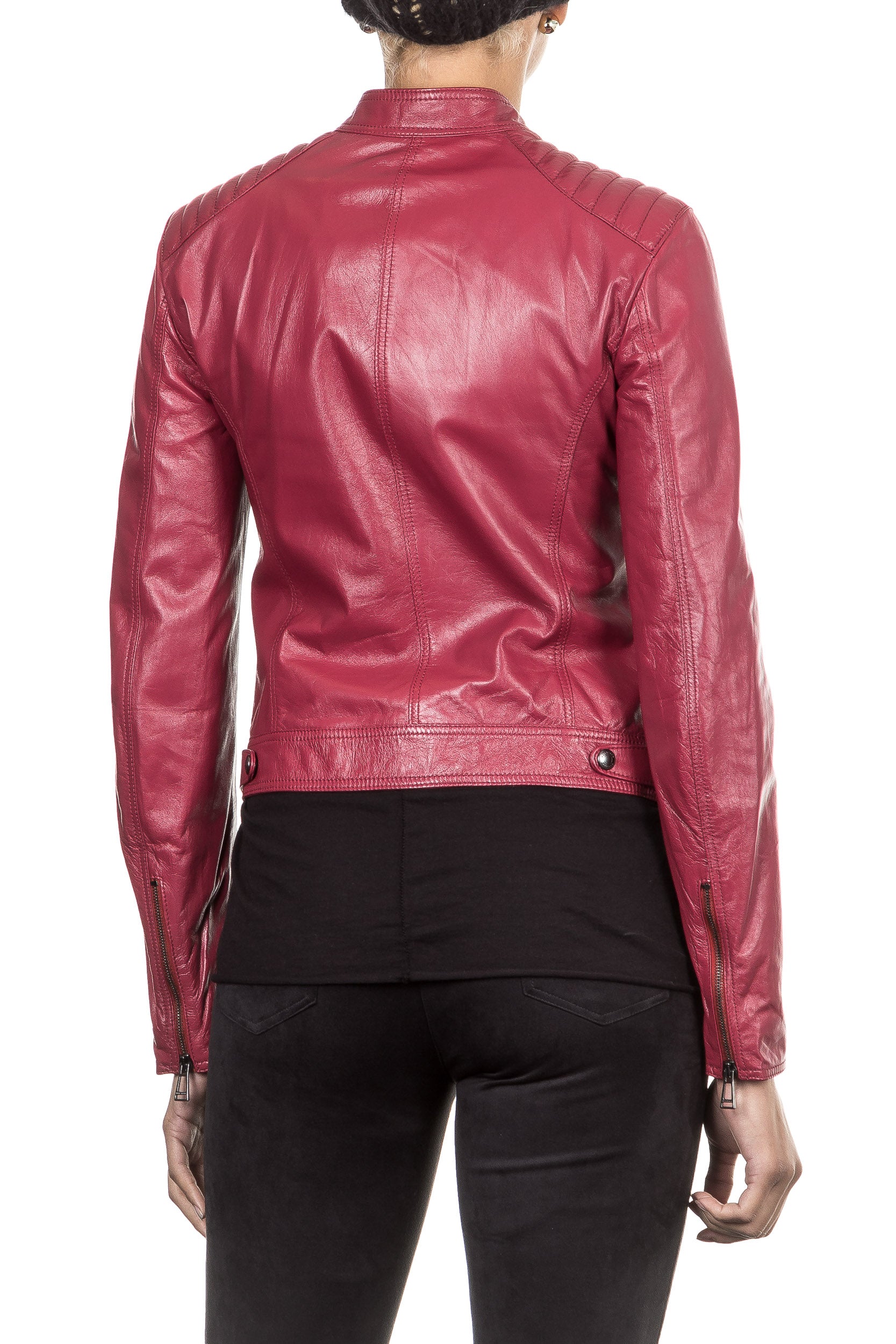 Belstaff Lederjacke SAXBY CAFE RACER rot