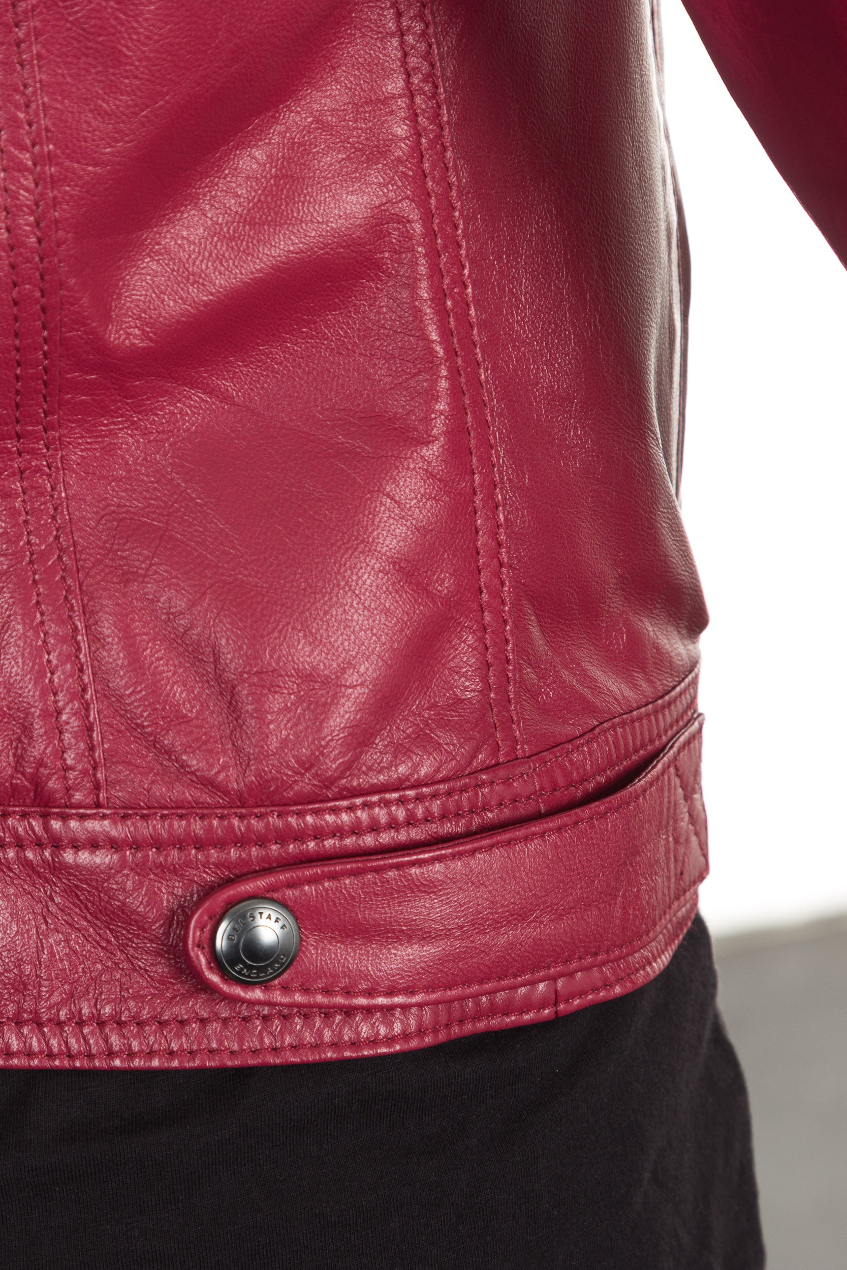 Belstaff Lederjacke SAXBY CAFE RACER rot