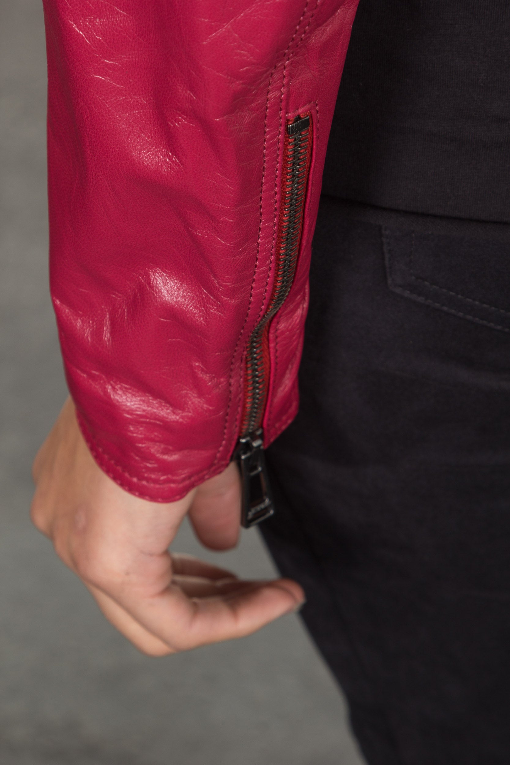 Belstaff Lederjacke SAXBY CAFE RACER rot