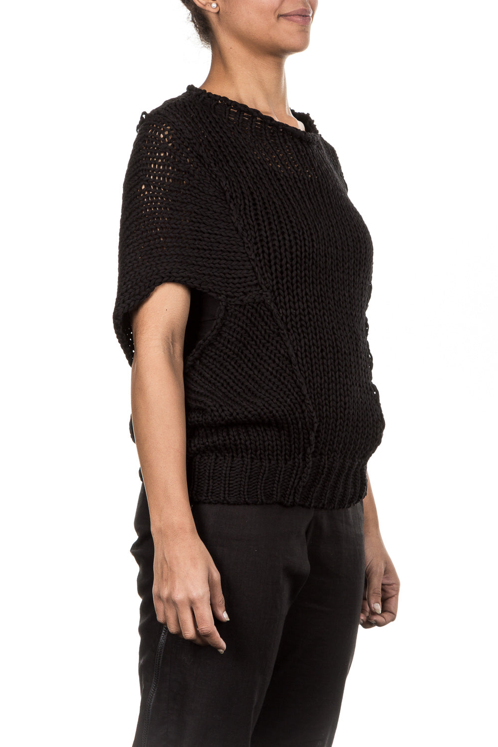 Isabel Benenato Grobstrick Pullover schwarz