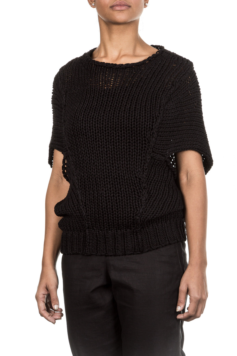 Isabel Benenato Grobstrick Pullover schwarz