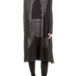 Rundholz Dip Damen Kleid Oversized mit Print schwarz