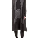 Rundholz Dip Damen Kleid Oversized mit Print schwarz