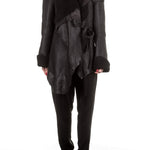 Ann Demeulemeester Unisex Lammfell Jacke schwarz