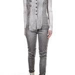 Rundholz Dip Damen Bluse Avantgarde grau