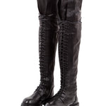 Ann Demeulemeester Damen Overknees aus Stretchleder schwarz