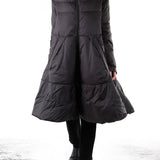 Rundholz Damen Thermo Parka  schwarz