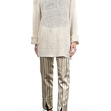 Ann Demeulemeester Unisex Grobstrick Pullover beige 