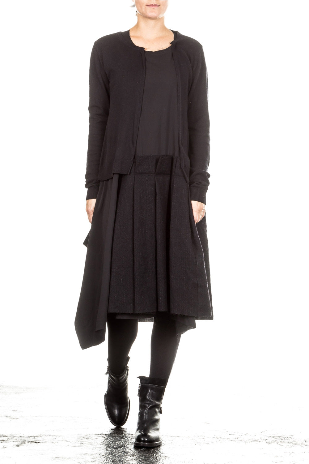 Rundholz Damen Kleid mit Cardigan schwarz