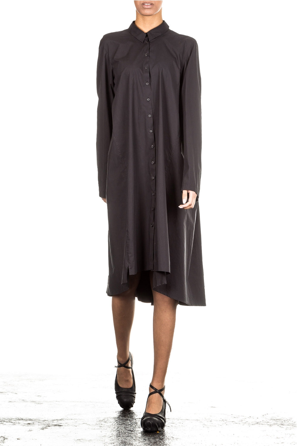 Rundholz Damen Kleid Avantgarde Oversized schwarz