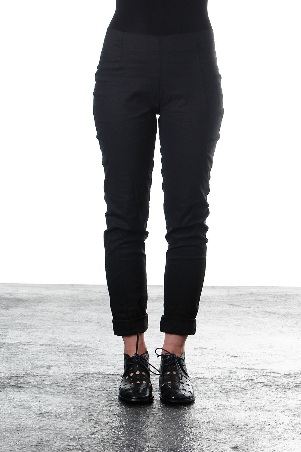 Rundholz Damen Hose Skinny black