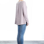 The Swiss Label Damen Langarm Shirt Kellerfalte rose