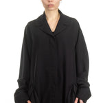 Rundholz Damen Mantel oversized schwarz 