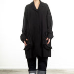 Rundholz Damen Mantel oversized schwarz 