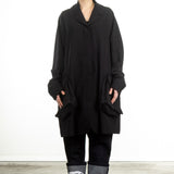 Rundholz Damen Mantel oversized schwarz 