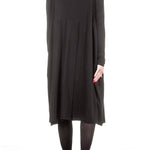 Rundholz Dip Damen Kleid Oversized mit Print schwarz