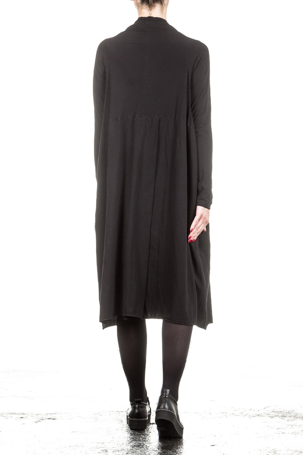 Rundholz Dip Damen Kleid Oversized mit Print schwarz