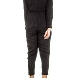 ISSEY MIYAKE Herren 7/8 Hose Crashed Look schwarz