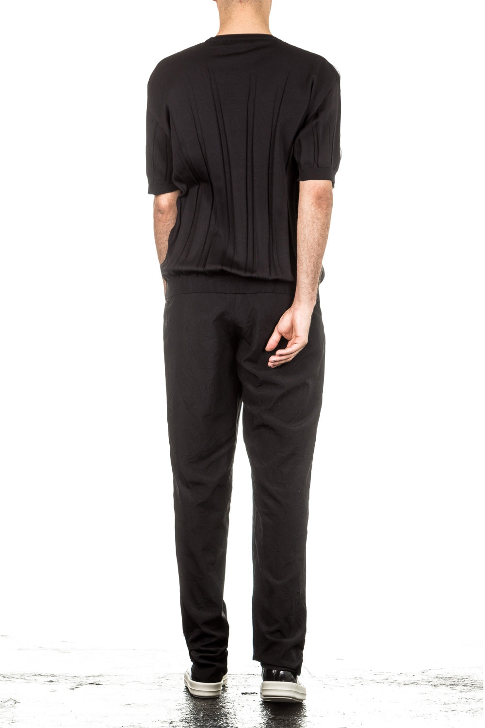 ISSEY MIYAKE Herren Hose Crashed Look schwarz