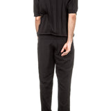 ISSEY MIYAKE Herren Hose Crashed Look schwarz