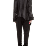 Ann Demeulemeester Unisex Lammfell Jacke schwarz