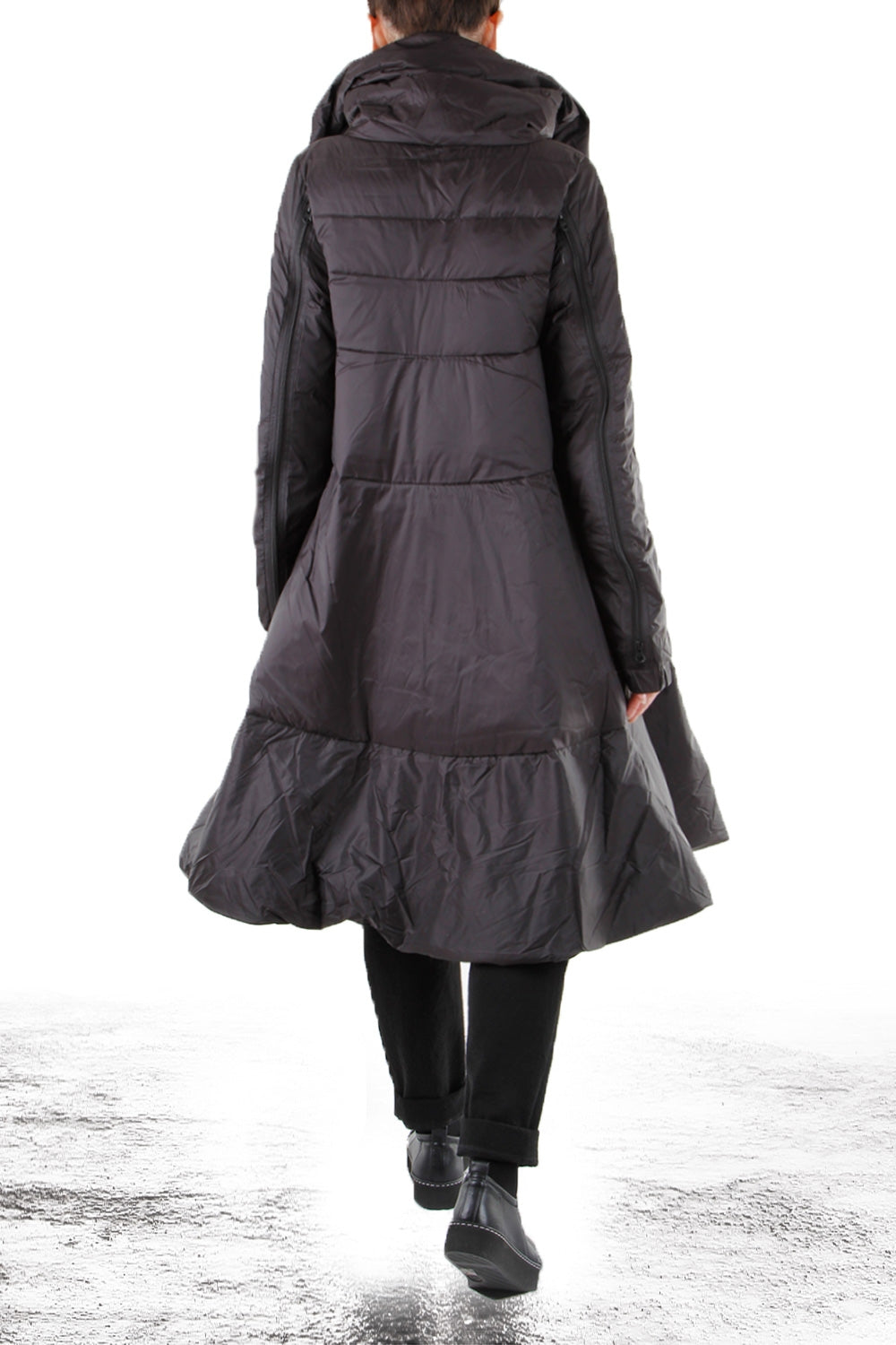 Rundholz Damen Thermo Parka  schwarz