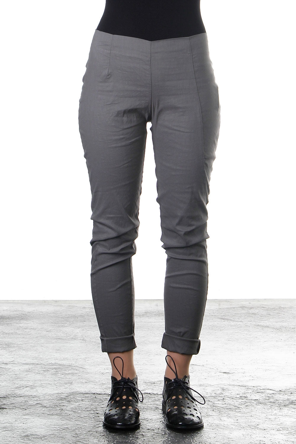 Rundholz Damen Hose Skinny grau