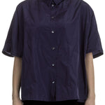 Katharina Hovman Damen  Bluse oversized blau