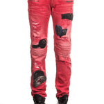 Robin`s Jean Herren Jeans MOTARD PATCHES rot