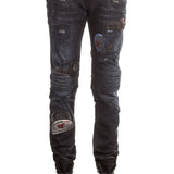 Robin`s Jean Herren Jeans MOTARD PATCHES dunkelblau