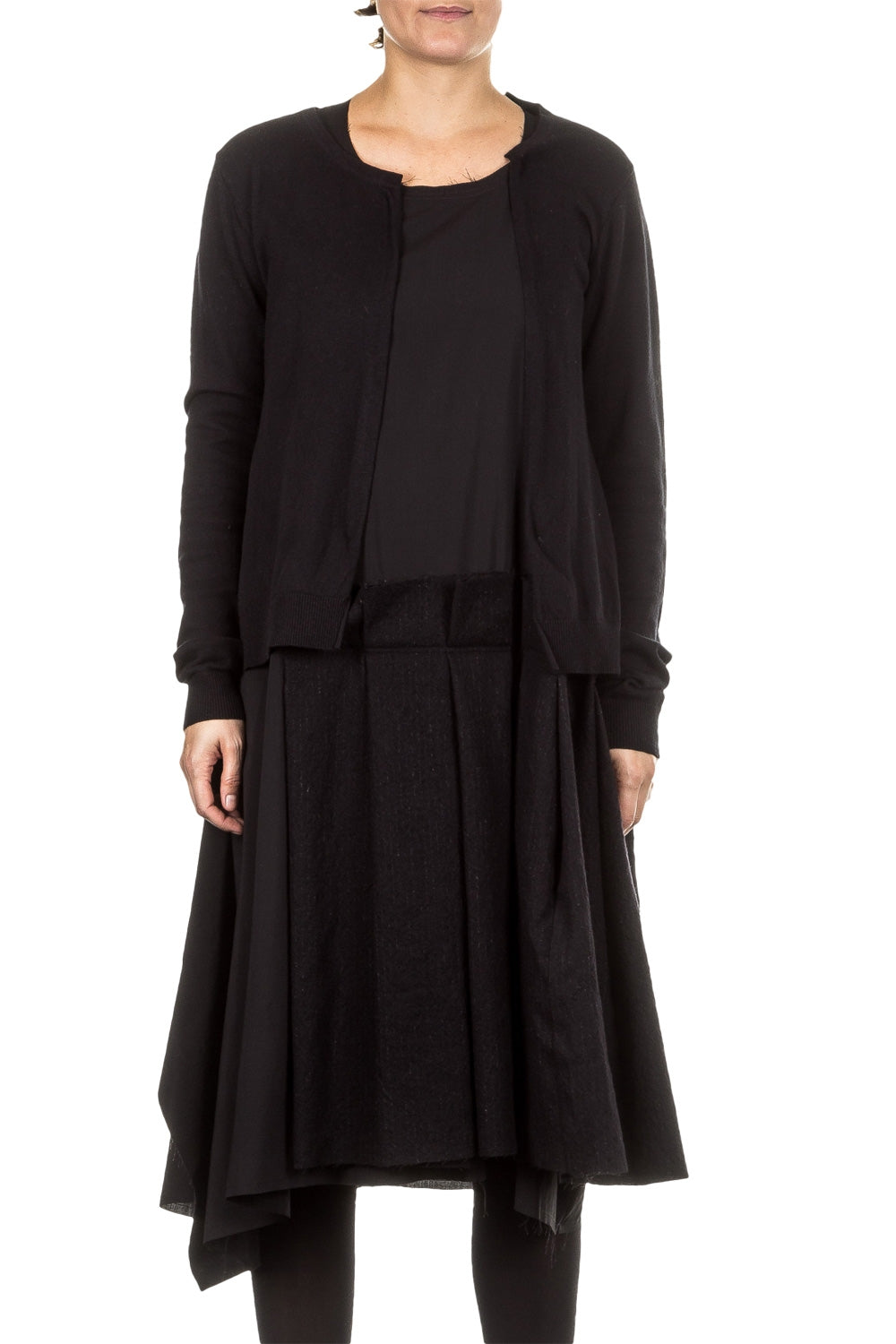 Rundholz Damen Kleid mit Cardigan schwarz