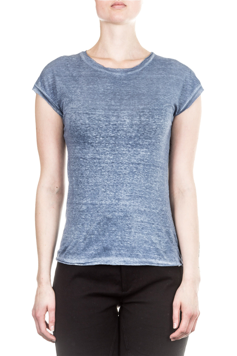 AVANT TOI Damen Leinen T-Shirt blau