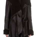 Ann Demeulemeester Unisex Lammfell Jacke schwarz