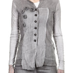 Rundholz Dip Damen Bluse Avantgarde grau