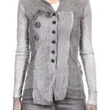 Rundholz Dip Damen Bluse Avantgarde grau