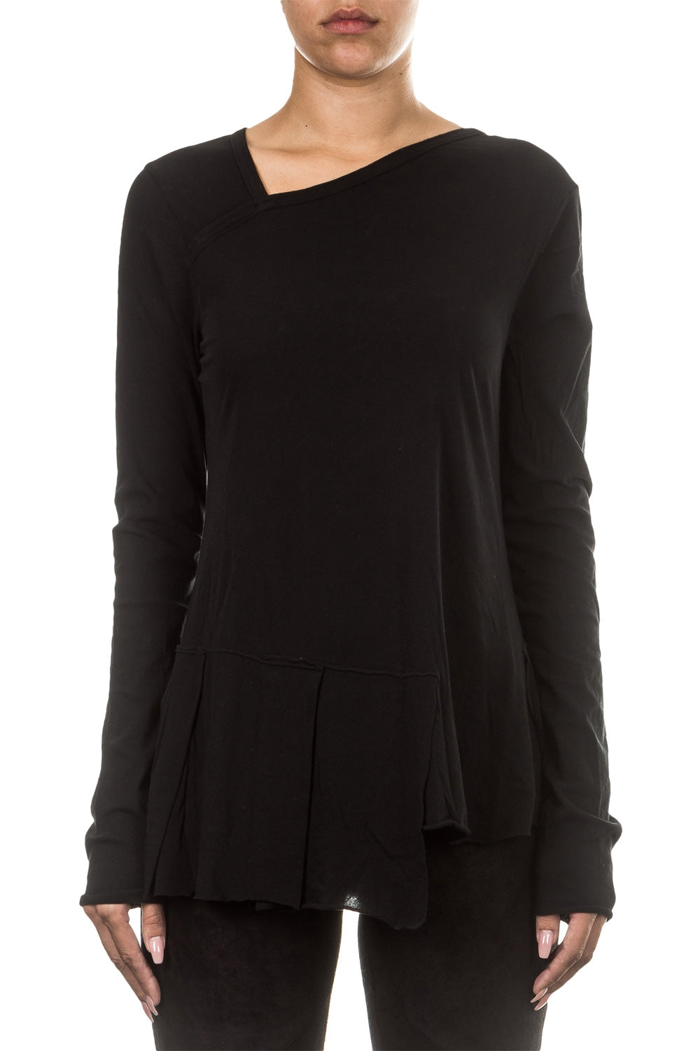 Rundholz Damen Langarmshirt Avantgarde schwarz