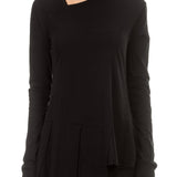 Rundholz Damen Langarmshirt Avantgarde schwarz