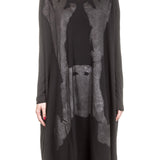 Rundholz Dip Damen Kleid Oversized mit Print schwarz