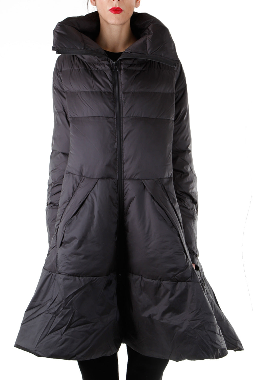 Rundholz Damen Thermo Parka  schwarz