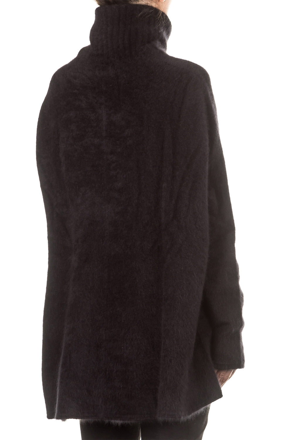 Rundholz Damen Racoon Rollkragenpullover oversized schwarz 