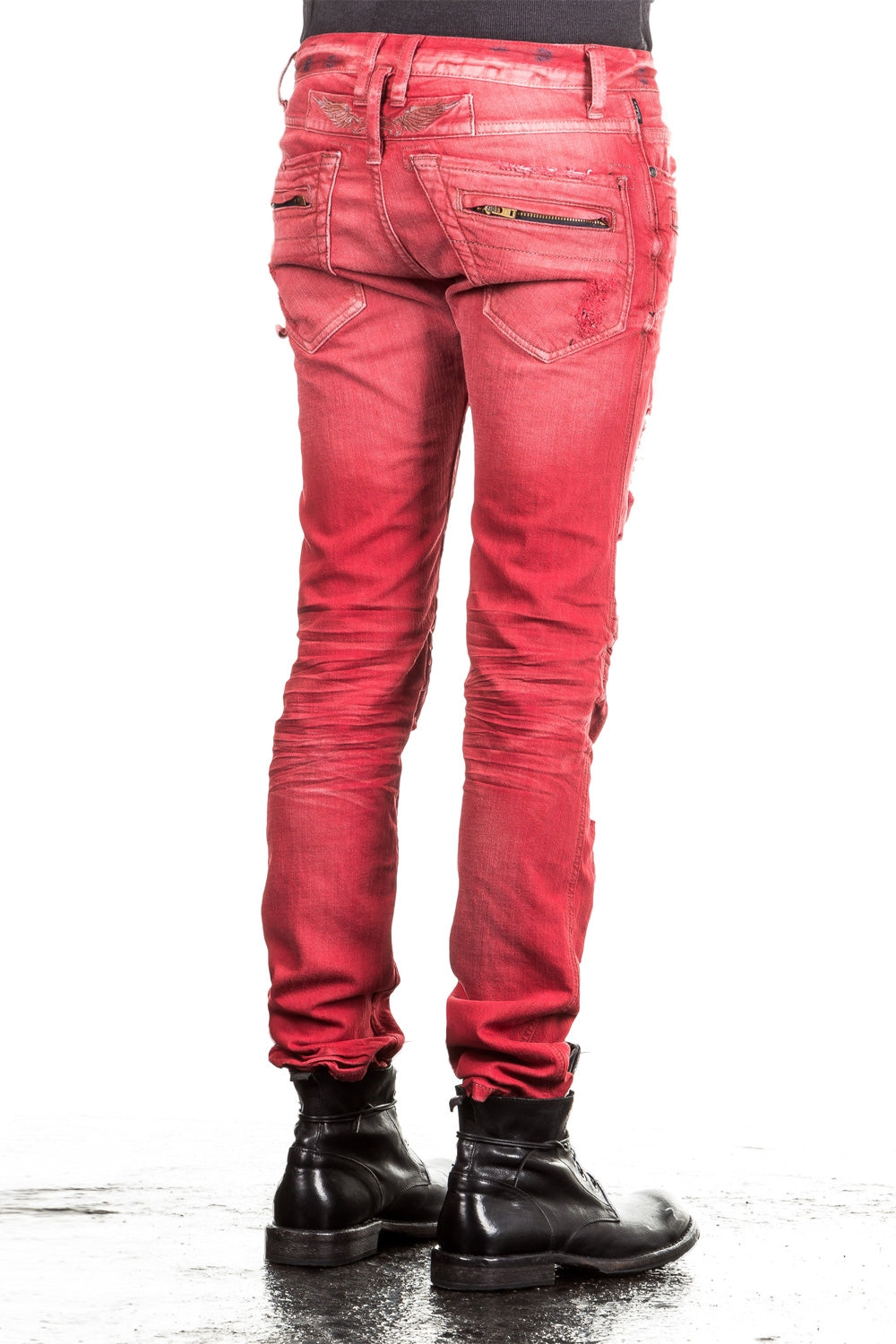 Robin`s Jean Herren Jeans MOTARD PATCHES rot