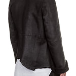 Ann Demeulemeester Unisex Lammfell Jacke schwarz