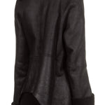 Ann Demeulemeester Unisex Lammfell Jacke schwarz